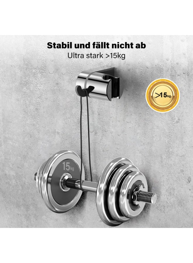 KISSUN Shower Head Holder - Shower Head Holder with Mounting Material, Shower Holder with Screws, Chrome, Compatible with Most Shower Head Shower Hose - Image 4